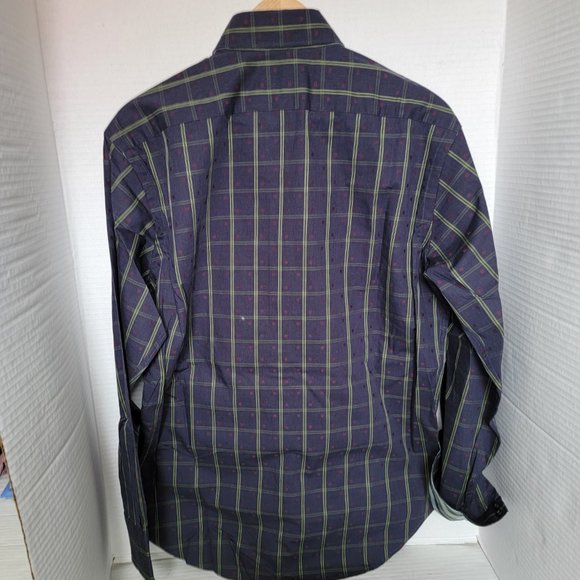 Thomas Dean Green and Blue Plaid Casual Button Down Shirt - Picture 6 of 13